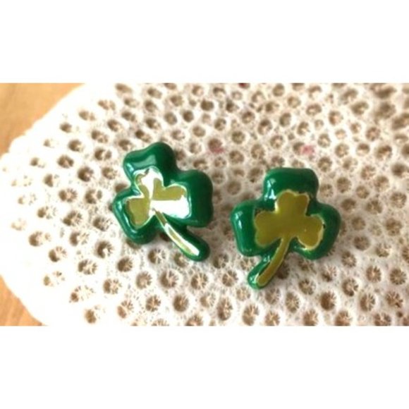 Vintage 90's Shamrock Earrings Posts St Patrick's Day Party Parade Festi… - Picture 4 of 7